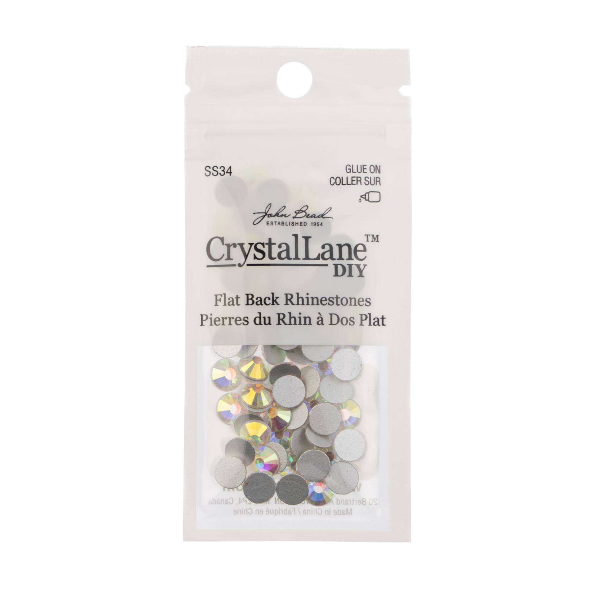 John Bead Crystal Lane SS34 Crystal Glass Round Flatback Rhinestones